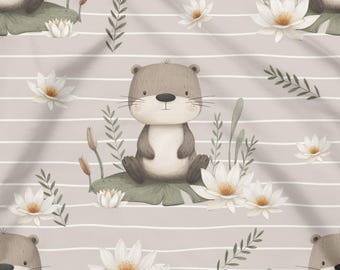 Otter on the water lily