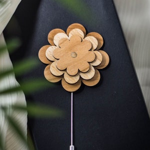 Perno di risvolto per abito Pin di risvolto di legno donna uomo Accessori per matrimoni Regalo festa della mamma per te Accessori regalo unici Papillon