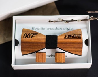 James Bond 007 fan birthday present idea Best friend gift New Year's gift Father gift Present for my borther Secret agent bowtie set