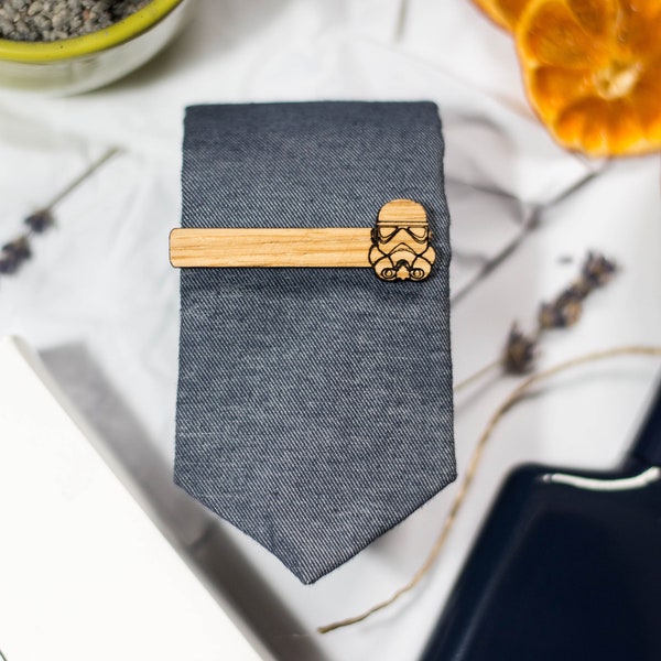 Star wars tie clip Wooden tie clip Star wars trooper accessories  Star wars fan gift Groom accessories Gift for father of the bride