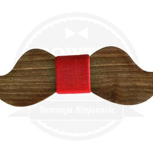 Unusual bow tie Gift for men Groomsmen Wedding Birthday gift Mustache Bow tie  Bowtie Wood bow tie Wooden bowtie Berber style hairdresser