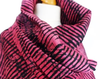 Pink striped fabric, hand printed African adire fabric by the yard, Ethnic Fabric, 100% cotton, African batik,  other colors available