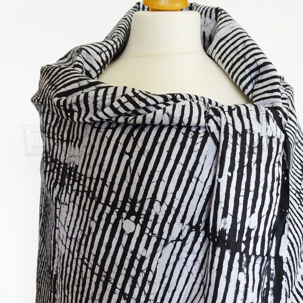 Black - Hand Printed Cotton Batik Fabric