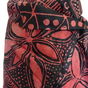 Hand drawn fabric, original african adire fabric by the yard, black and red Ethnic african cotton Fabric, 100% cotton