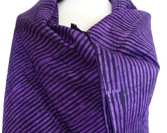 Purple striped fabric, hand printed African adire fabric by the yard, Ethnic Fabric, 100% cotton, African batik,  other colors available