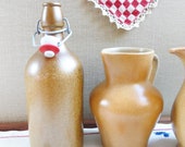 Vintage Stoneware Pitcher Jug made in France, lovely Honey colour, fully glazed, Farm House, French vintage pottery, Pichet en grès
