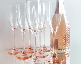 bel ensemble de 6 flutes a champagne luminarc vintage en bon etat Noir