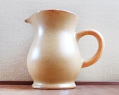 Vintage Stoneware Pitcher Jug made in France, Sarreguemines Jug, Stoneware Pitcher, Honey colour, glazed,
