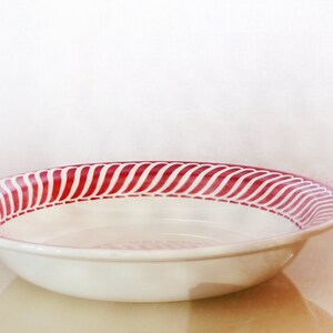 1 DEEP Serving Dish Jacquot Digoin, Sarreguemines Jacquot RED, French vintage ironstone, Red PASTA bowl. Pasta dish, French Country House image 3