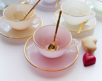 ARCOPAL ヴィンテージ ハーレクインカップ 5個セット、レトロ