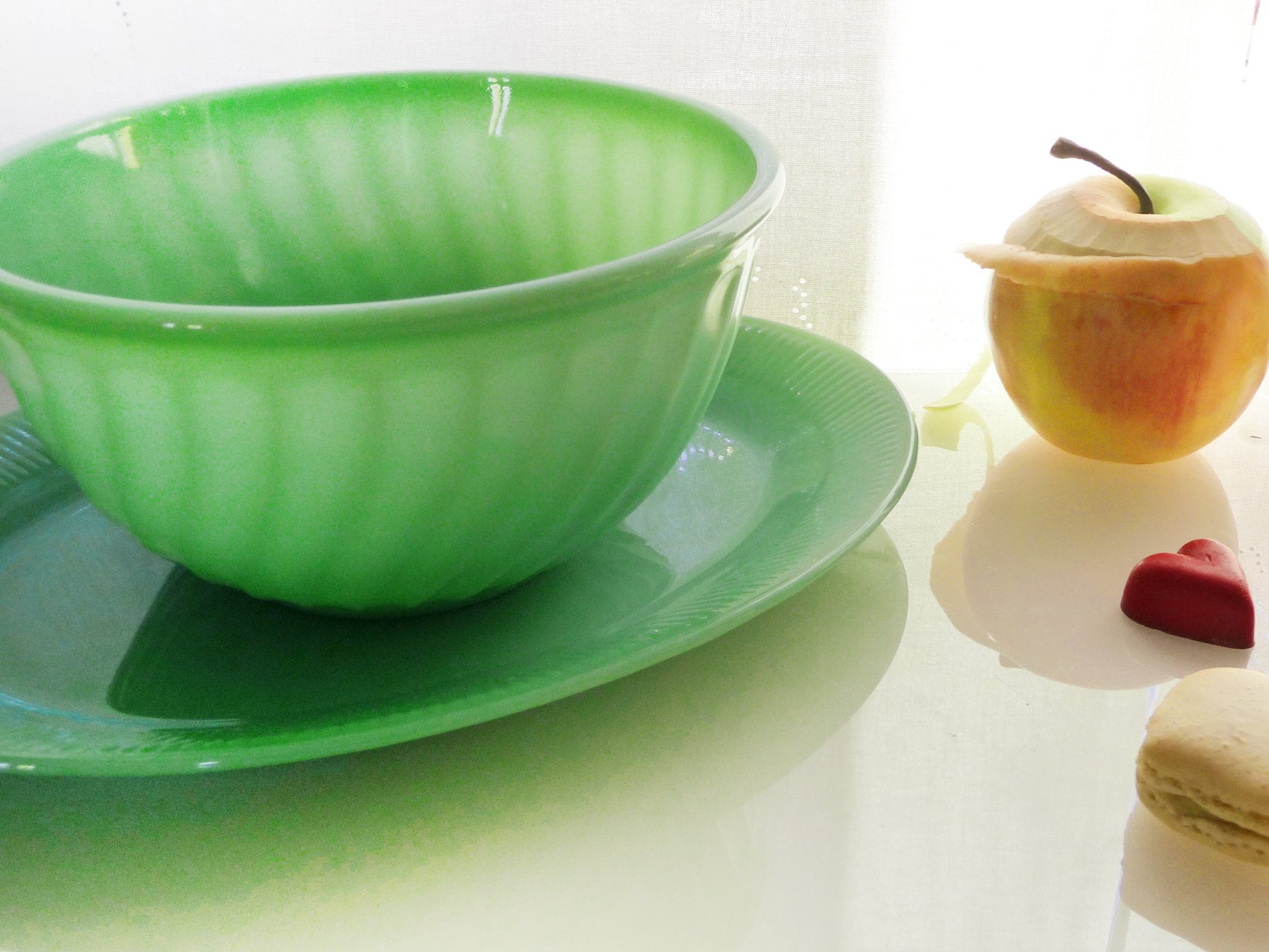 PASTA Bowl Fire King Jadeite Jade Green Milk Glass Bowl Etsy