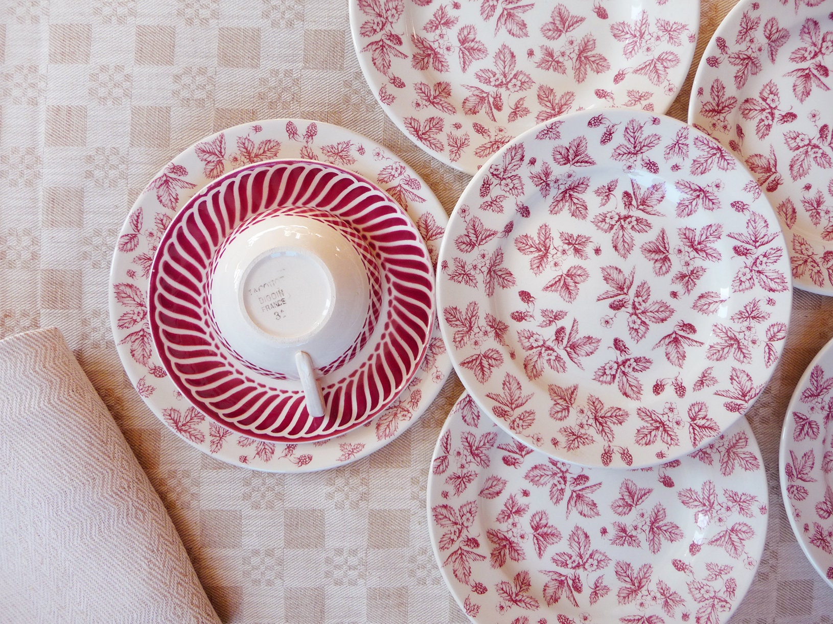 6 assiettes De Fraises