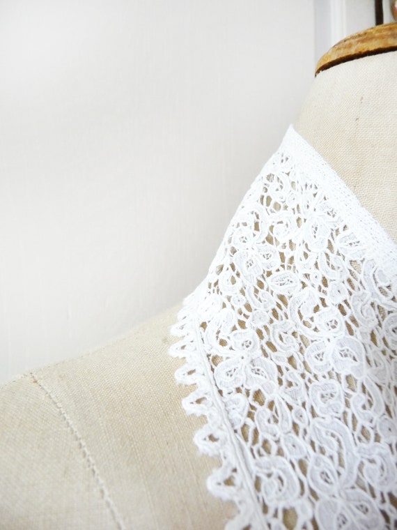 Vintage White Cotton Embroidered Collar, Retro We… - image 2