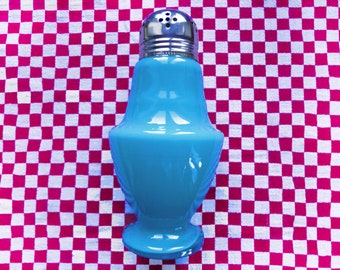 Vintage Blue OPALINE Glass Sugar Shaker: French Country Kitchen