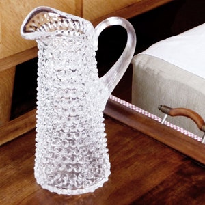 Stunning Bohemian Crystal Water Jug, LARGE Crystal Decanter, Crystal