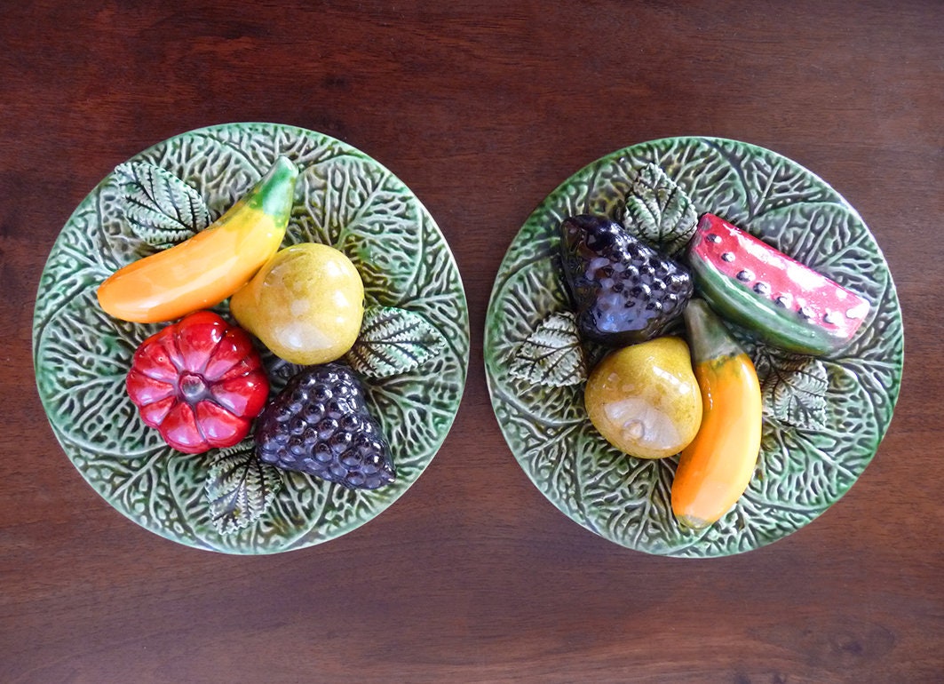 Assiettes Majolica Vallauris, Assiettes Décoratives Majolique, Français Vallauris Millésimé, Parfait