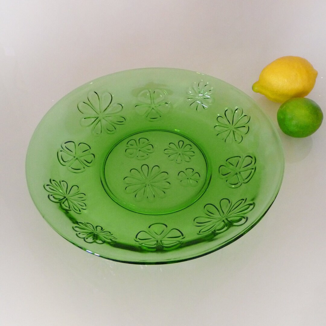 Vintage Large EMERALD GREEN Vereco Dish Arcoroc Depression Etsy