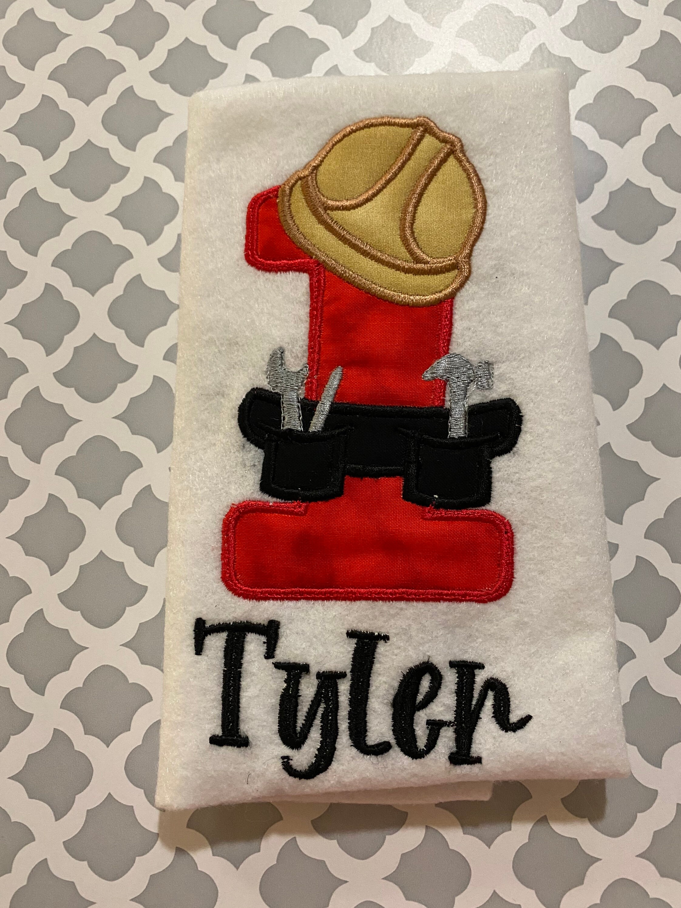 1st birthday construction shirt