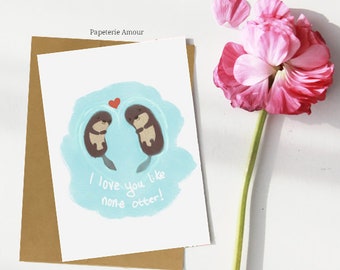 Love Like None Otter Card | Love Card | Valentine's Day Card | Anniversary Card | Heart Card