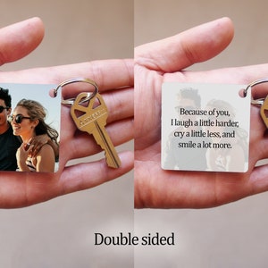 Photo SQUARE keychain, Custom photo gift for Girlfriend, boyfriend, photo, anniversary gift,personalized keychain with picture.