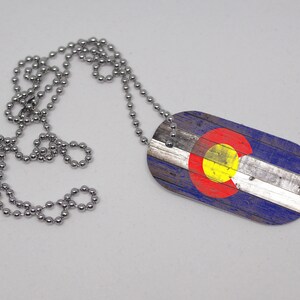 Double sided Aluminum adult Dog states Tag with wood texture effect ,flag id tag,USA states