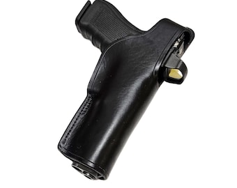 Black Leather Holster fits a Glock 34 with MOS Made in America