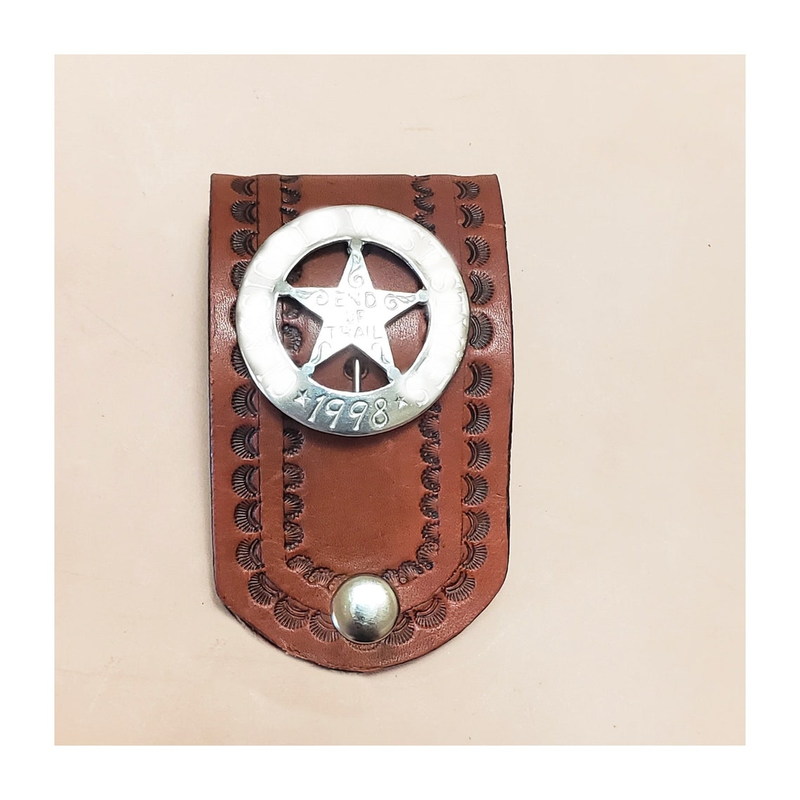 Cowboy Leather Badge Holder fits SASS Badges Etsy
