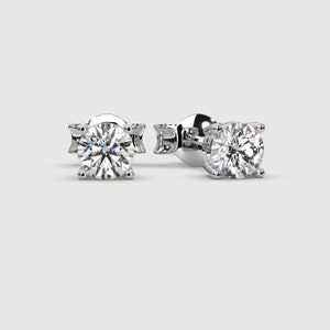 Lab Grown Diamond Stud Earrings – 9k White Gold, Handmade