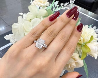 IGI Certified Lab Grown Radiant Cut Diamond Engagement Ring in Platinum