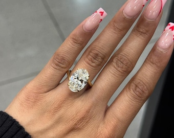 IGI Certified Lab Grown Oval Diamond Engagement Ring: 18K Yellow Twisted Band
