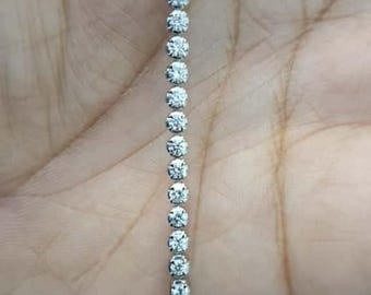 2.00Ct Natural Diamond Tennis Bracelet, 18k White Gold Crown Set
