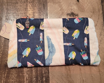 Maker's Leftovers Bag - Popsicles and swirl print, zippered pouch