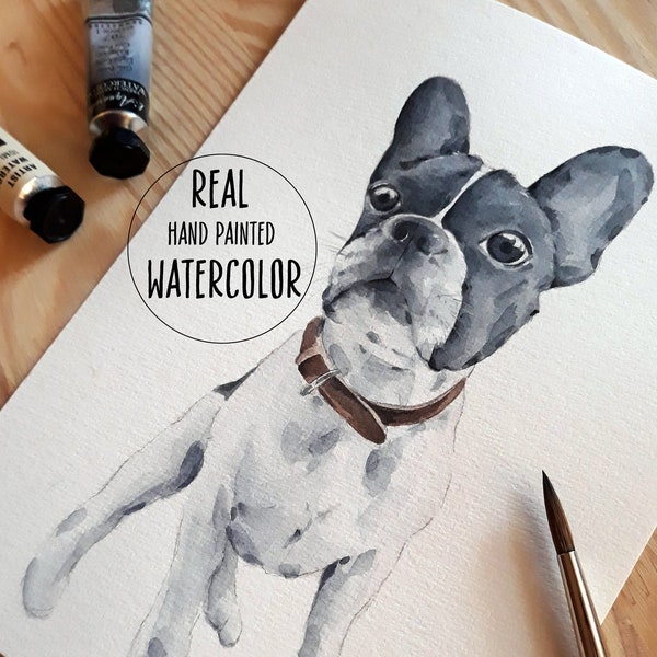 Watercolor Custom Pet Portrait, Pet Drawing, Dog Illustration, Custom Cat Drawing, Pet Housewarming Gift for mom, Gift for her Original