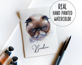 Watercolor Pet Painting, Custom Pet Drawing,  Dog Illustration, Custom Cat portrait, Pet Housewarming Gift for mom, doglover Gift Original