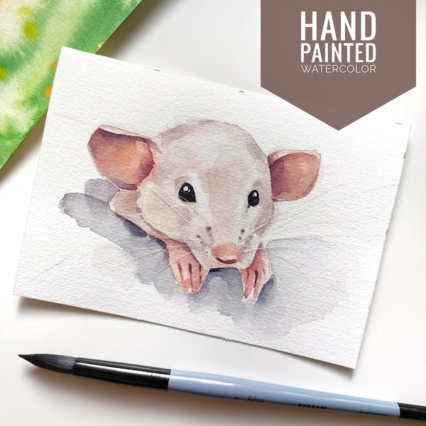 Watercolor Custom Rat Portrait, personalized rat drawing, Rat Illustration, Custom Rat painting, Housewarming rat lover Gift, rat memorial