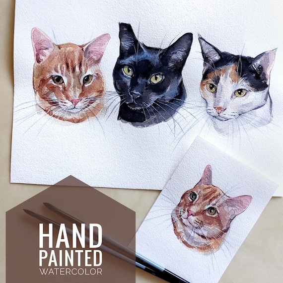 Watercolor Custom Pet Portrait from photo, Pet Drawing, Dog Illustration, Custom Cat Drawing, Pet loss, memorial gift