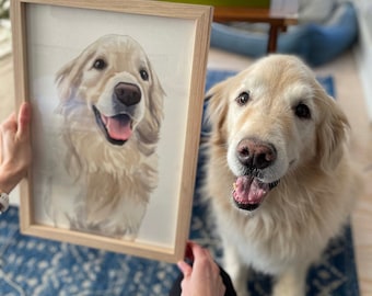 Custom Pet Portrait Painting, Watercolor custom dog drawing, Dog illustration, Custom  Pet housewarming Gift for mom, Gift for her