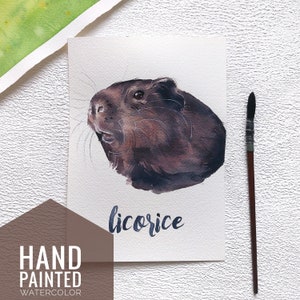 Aquarel aangepaste cavia portret van foto, konijn konijn tekening, huisdier illustratie, aangepaste rat tekening, housewarming cadeau