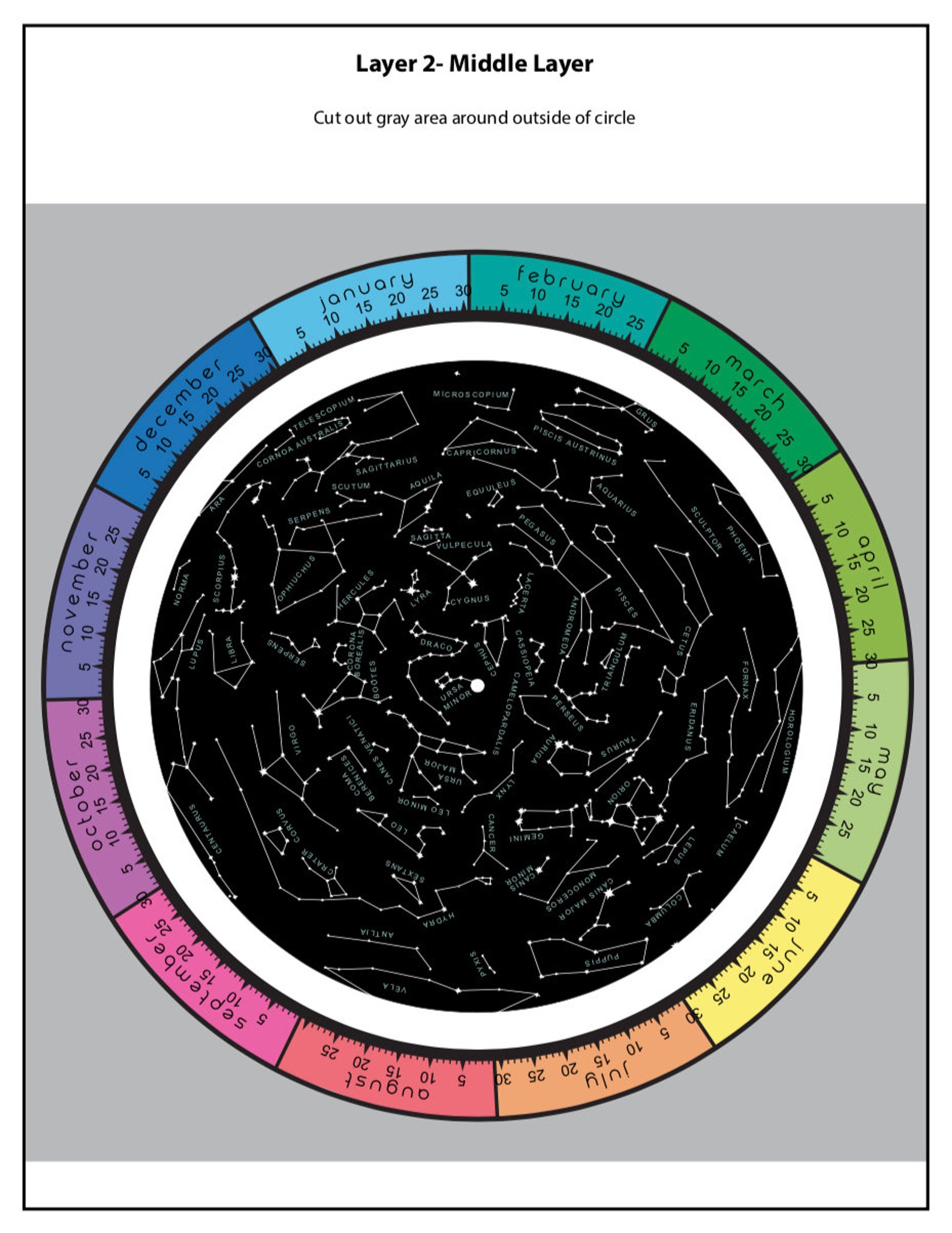 Star Map planisphere Printable File - Etsy Canada