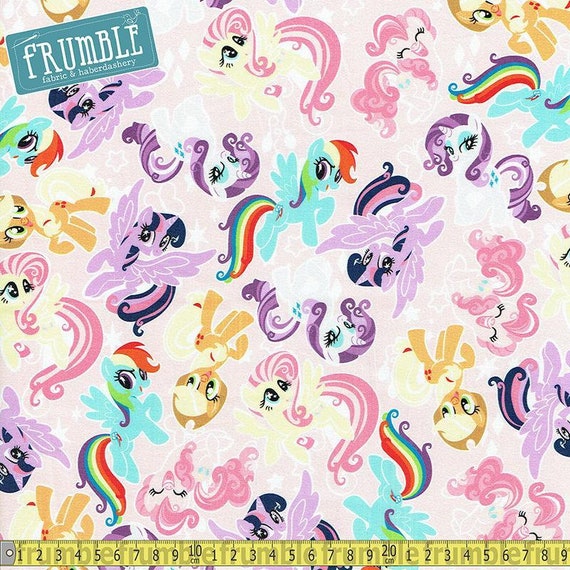 Camelot Fabric My Little Pony Friends In White HALF METRE