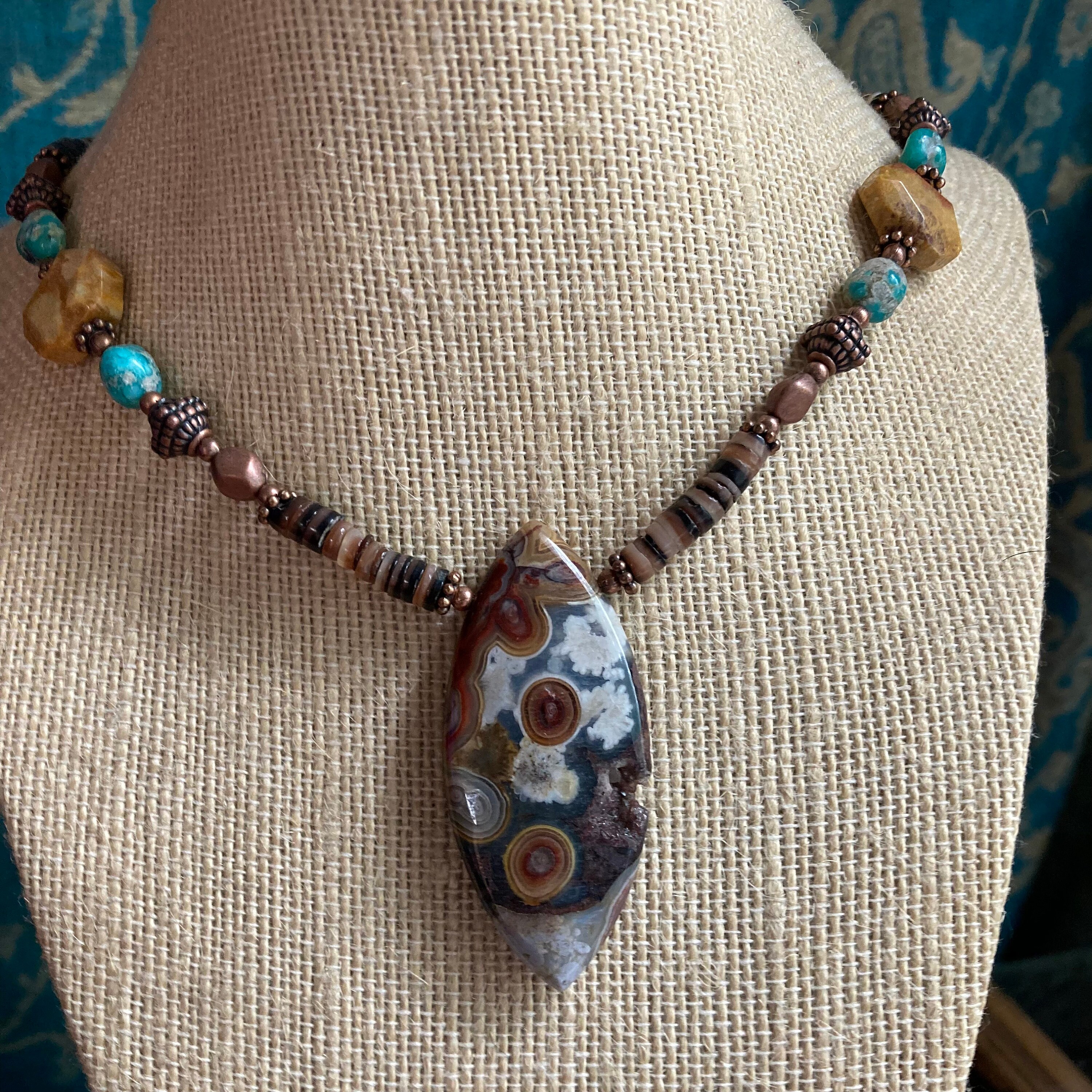 Jasper Jewelry Turquoise Genuine Elisa Stone Puka Shells Pendant
