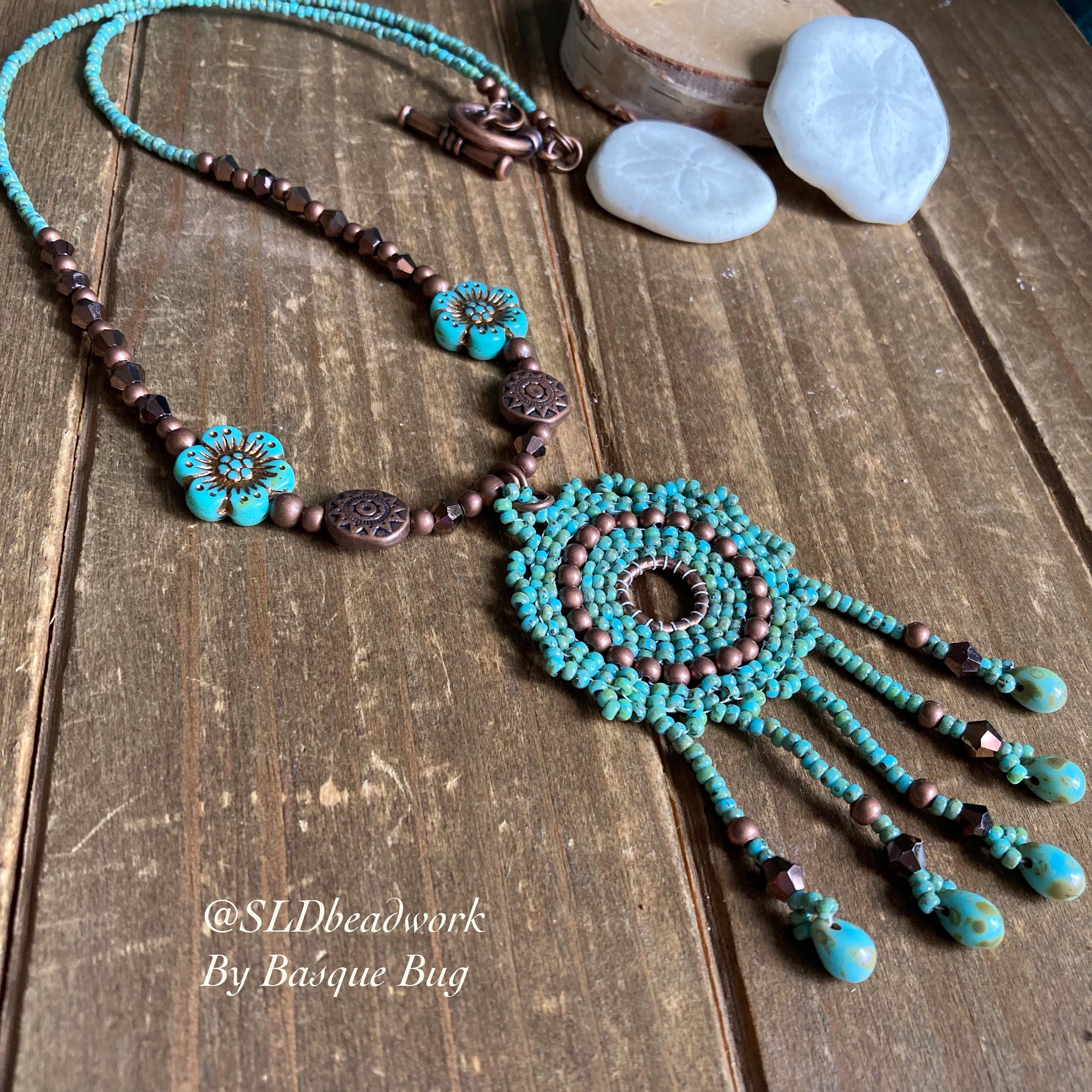 Boho turquoise necklace deals