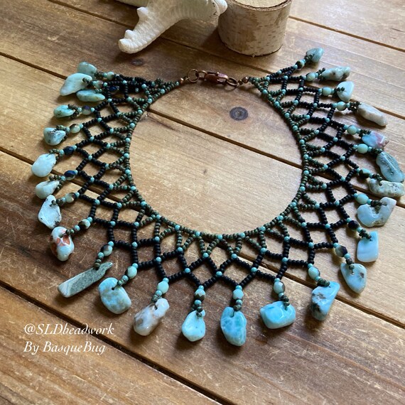 Larimar Anklet Blue Dominican Larimar Stone Anklet Macrame Crochet Beaded Anklet Netted Boho Anklet Hippie Gem Silver Jewelry Anklet Women 9 Etsy