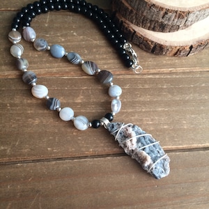 Druzy necklace Crystal pendant wire necklace boho raw natural stone men silver gift necklace rough agate black necklace jewelry for women 20