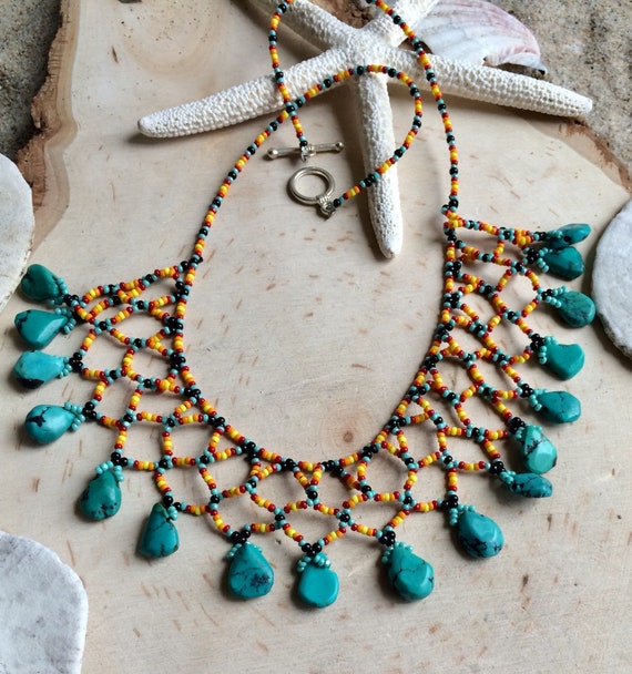 Gulabi macrame statement necklace | Yarn Artisan Store