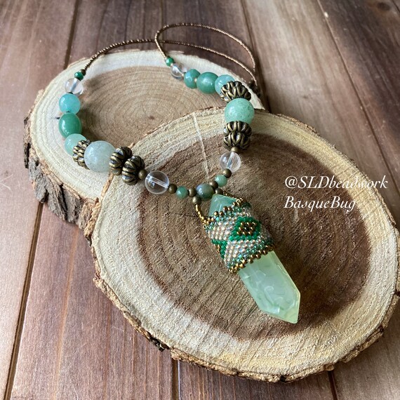 Hippie cheap crystal necklace
