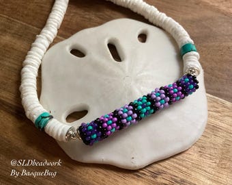 Turquoise puka shell anklet tribal peyote seed beaded anklets beach sun surfer girl style tropical gifts summer bohemian jewelry women 10