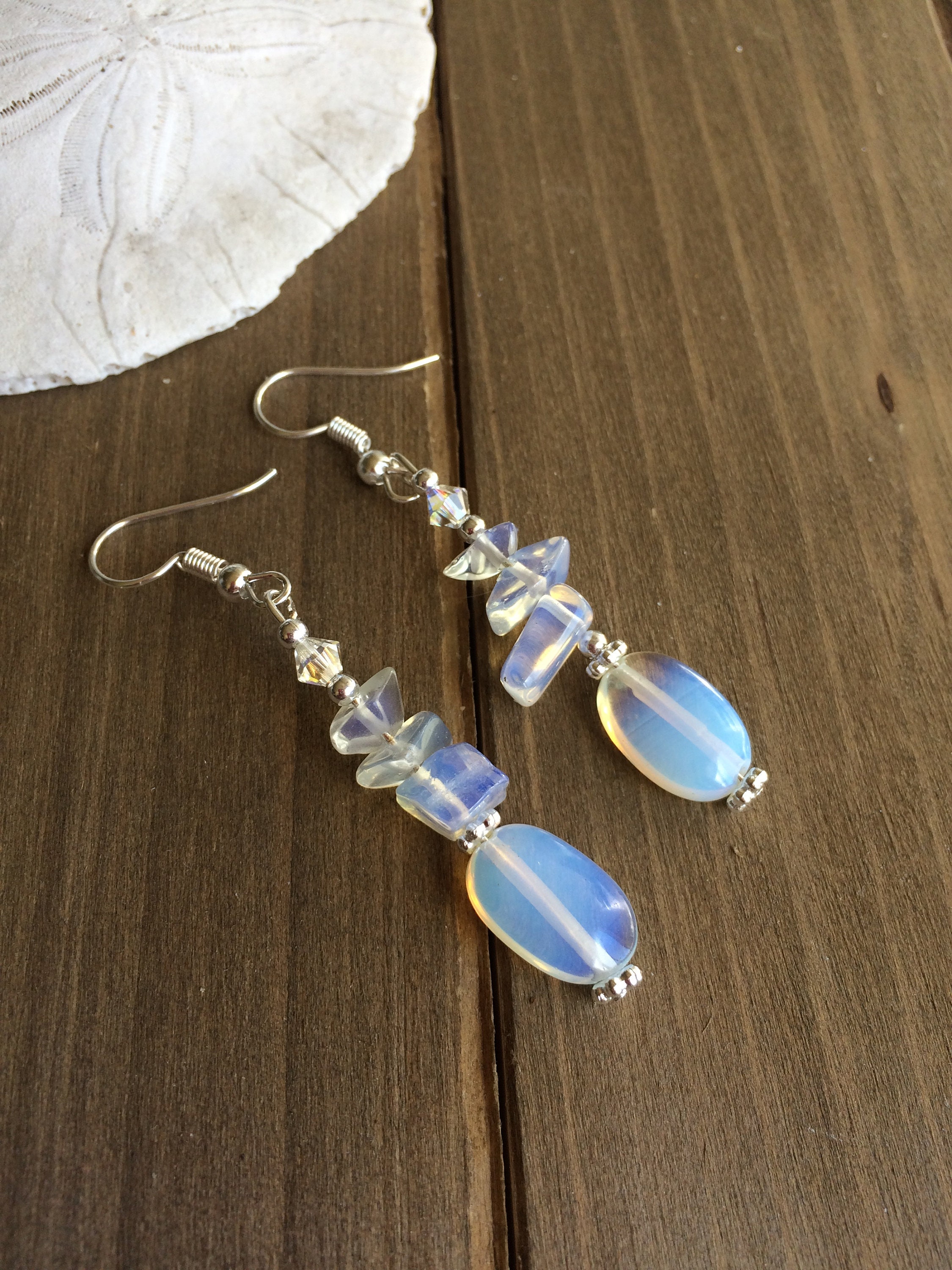 Opalite rainbow earrings beaded tribal earrings boho native | Etsy