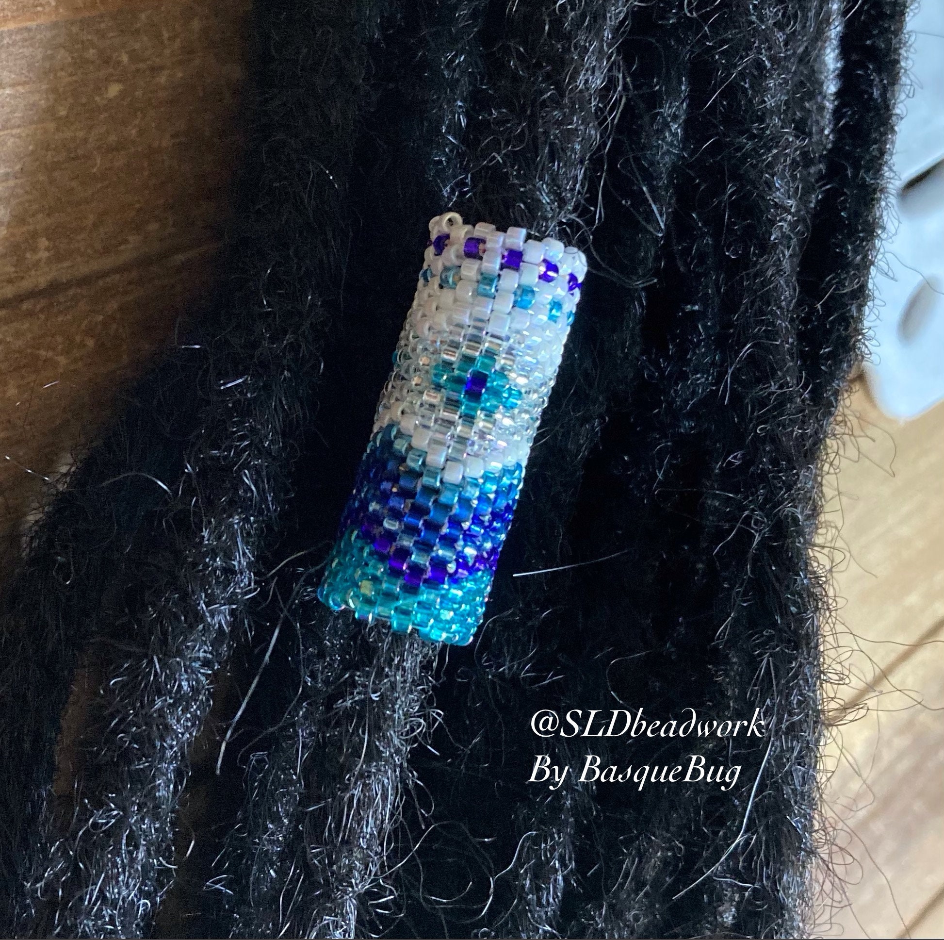 Dreadlocks jewelry braids jewelry seed bead peyote beaded hair handmade jewelry hair loc beard ocean surf palette hair accessories men women