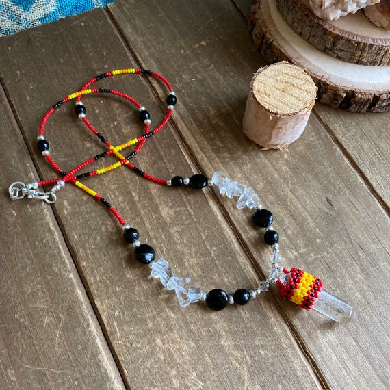 Red & Black Double Wrap Bead Necklace Red & Black Double Wrap Bead Necklace